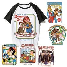 Сатана футболка для мужчин/wo мужчин сверхъестественные футболки Американский Camisetas история ужасов футболка мужской чужеродный череп Забавный Хип-Хоп человек/женщина