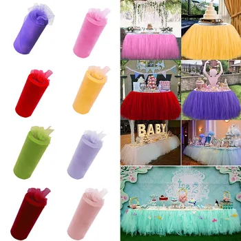

Wedding Party Supplies Wedding Attendance Table Decoration Birthday Party Tablecloths Cake Dessert Table Dress Yarn Tablecloths