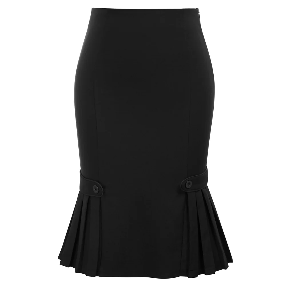 BP винтажная Однотонная юбка-карандаш в стиле ретро до колена с запахом на бедрах