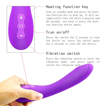 Heating Vibrator Av Wand Massager 10 Modes Waterproof Soft Dildo Vibrator G Spot Clitoris Stimulator Adult Sex Toys for Woman 4