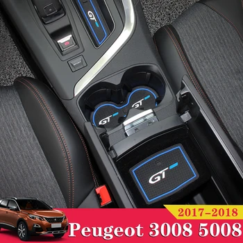 

13PCS For Peugeot 3008 5008 GT 2017 2018 Car Inner Gate Slot Pad Non-slip Cup Mats Anti Slip Door Groove Mat Interior Styling