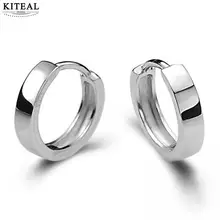 KITEAL 925 jóias de prata banhado homem/mulheres brinco suave Presentes pequenos brincos de argola para homens manguito orelha de Jóias Finas(China)