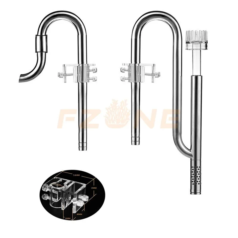 

Lily Jet Pipe Surface Skimmer Stainless Steel Inflow Outflow Fish Water Plant Tank Landscape Aquarium ADA Style Arcylic Bracket