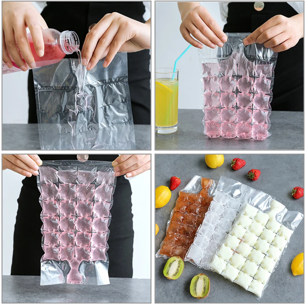 

Kitchen Accessories Ice Cube Molds 10Pcs/Set For Juice Water Ice Cream Whisky Disposable Ice bag Ice Cream Molds