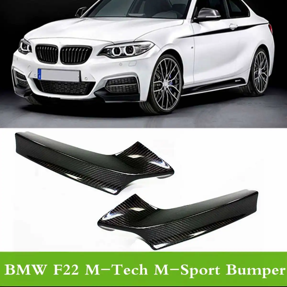 

Hihg quality Car Carbon Fiber Front Bumper Splitter Lip Flaps Body Kit For BMW M235i for Coupe 2014-16