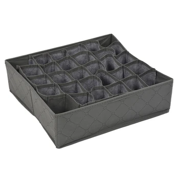 

New Cell Bamboo Charcoal Storage Box Container Drawer Divider Lidded Closet Boxes For Ties Socks Bra Underwear Hot