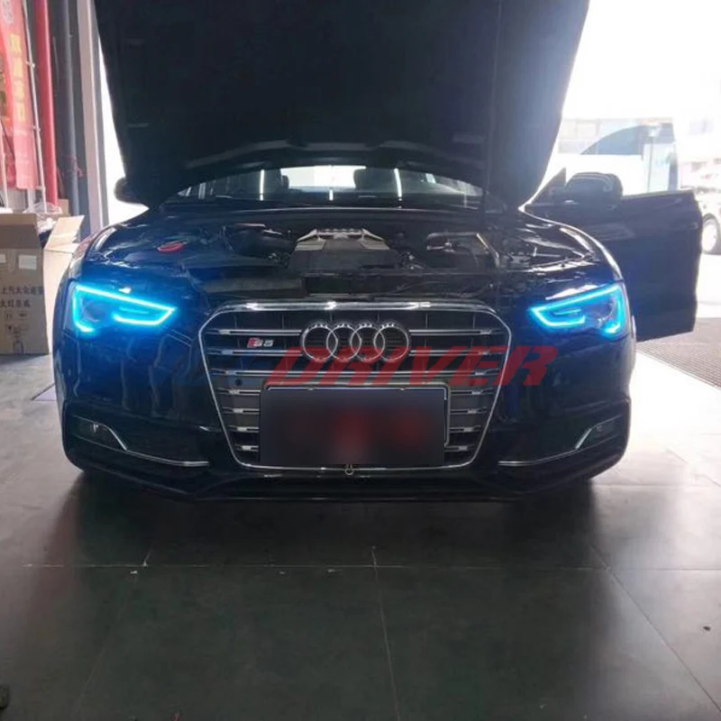 Icedriver для AUDI A5 S5 дневные ходовые огни RGB многоцветный светодиодный доски 2012- дневные ходовые огни красные, синие демон освещение для глаз лампы