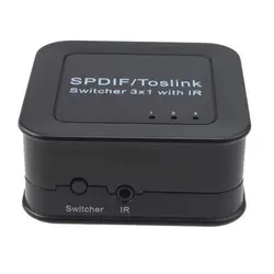 SPDIF/TosLink Цифровой оптический аудио коммутатор 3x1 + IR Extender Line + пульт дистанционного управления