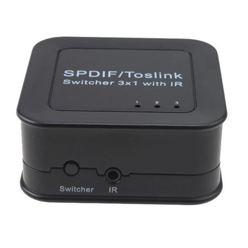 

SPDIF/TosLink Digital Optical Audio Switchers 3x1 + IR Extender Line + Remote-control