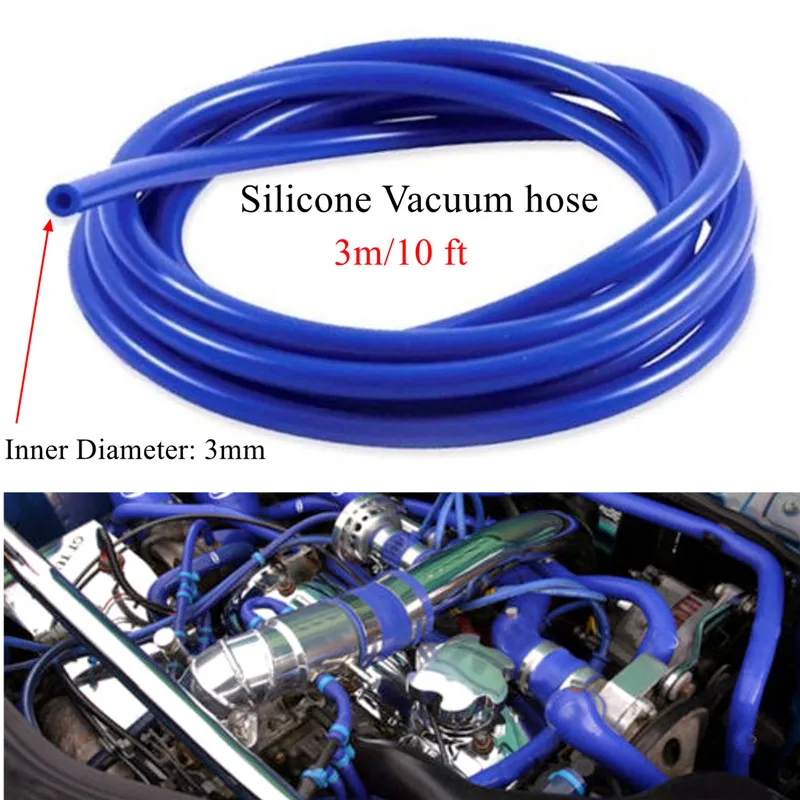3 متر طويل الأزرق سيليكون خرطوم مكنسة توربو الهواء المبرد المقرنة الأنابيب 3mm ID 10ft خرطوم الأنابيب