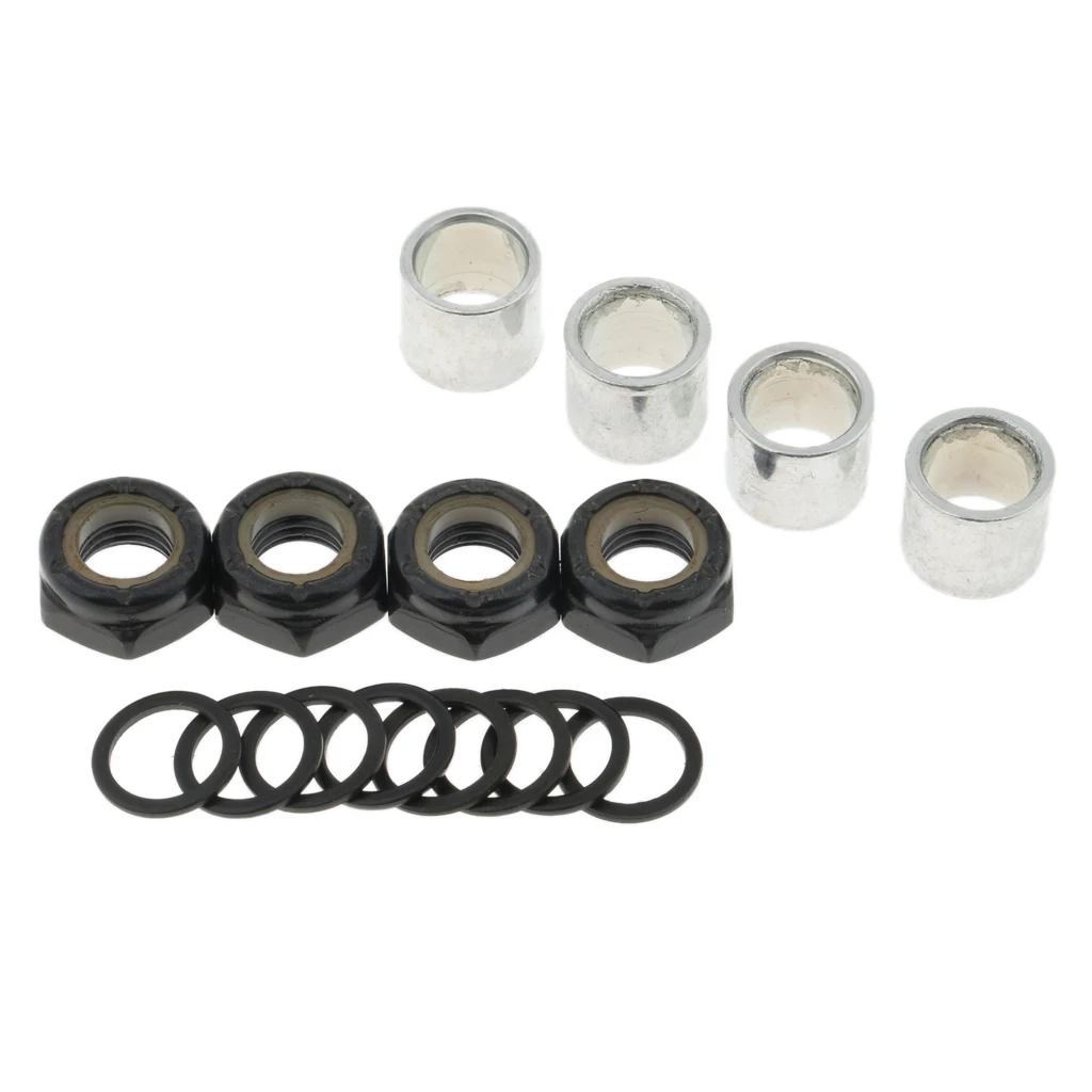 Skateboard accessories skateboard bearings Perfeclan Skateboard Longbaord Bearing Spacers Washers Nuts Speed Rings Set
