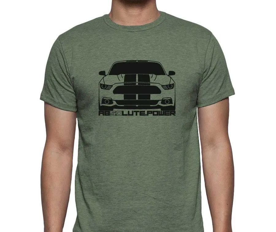 

2019 Designs Mens Summer Cool Funny Hot Sale 100% cotton Mustang Absolute Power 5.0L T-Shirt Shelby Mens Car Fans Tee Shirt