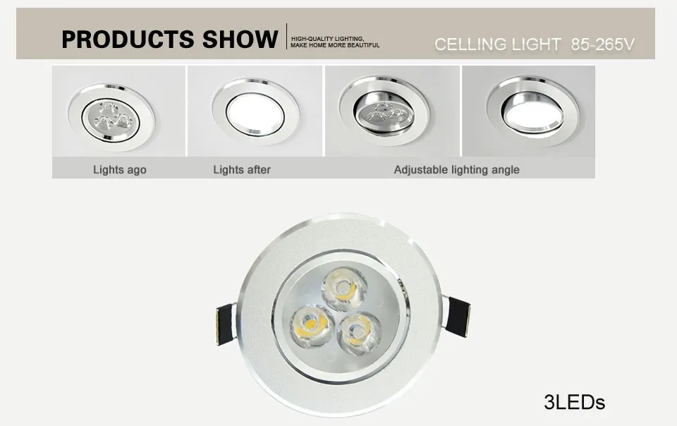 Manchas de Teto Lâmpada com Motorista w para Baixo Local Levou Downlights Leds Spot Light 85 V-265 v 3 w 5 7 9 12 15 Luzes Iluminação 17 Luzes e Iluminação