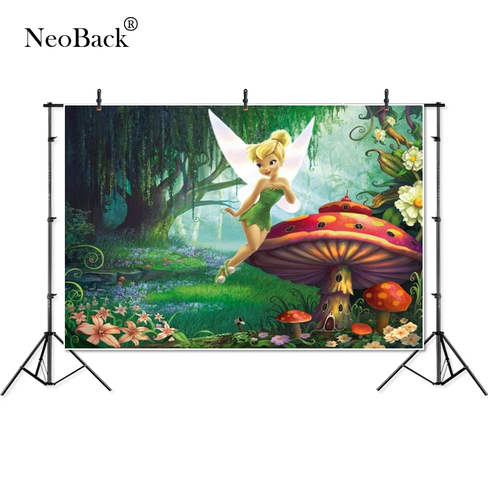 

Thin Vinyl Fairy Tale Land Tinker Bell Princess Mushroom baby children kids Banner Photography Background studio Photo Backdrop