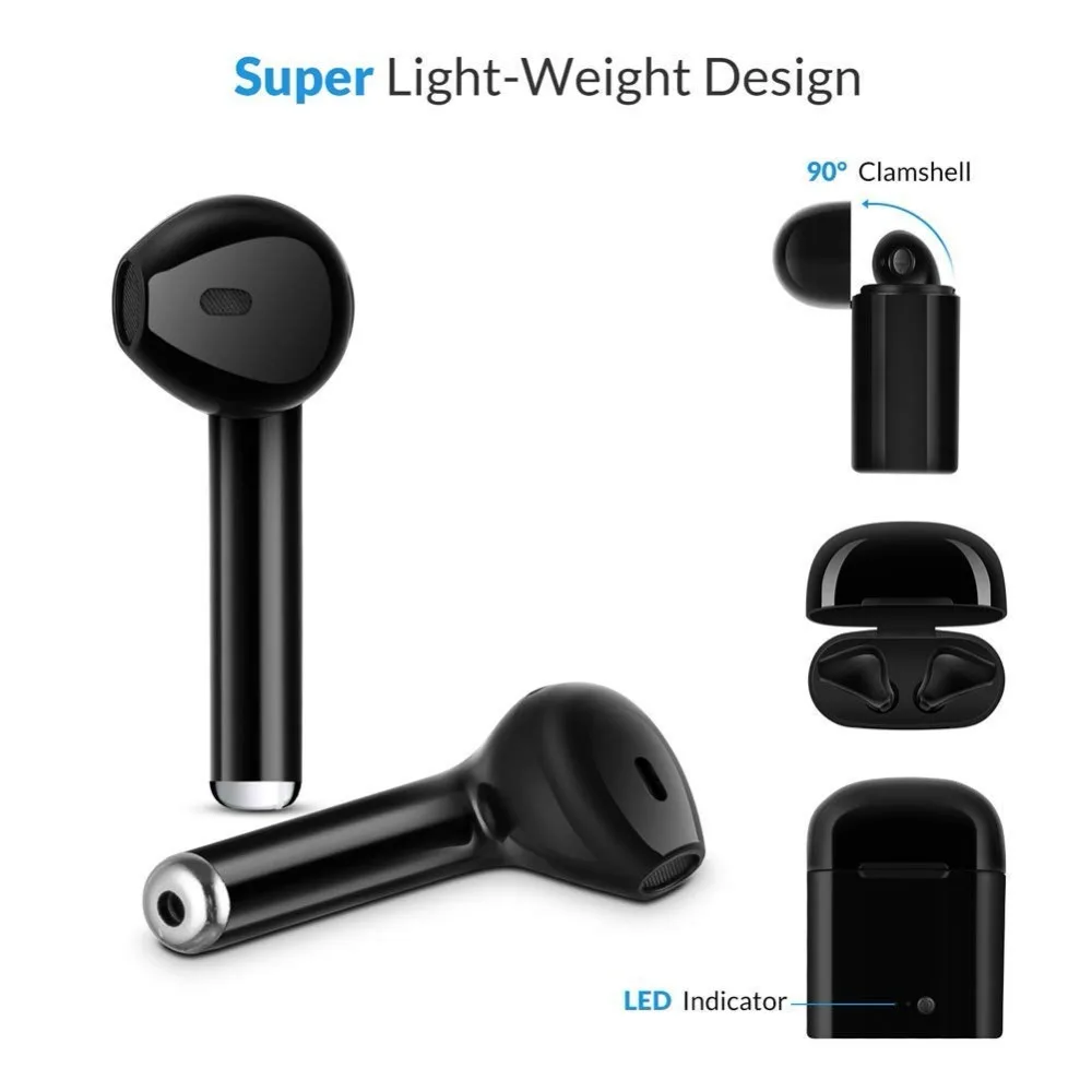 Беспроводной наушники Bluetooth гарнитуры с микрофоном вкладыши для Iphone samsung S6 S8 Xiaomi