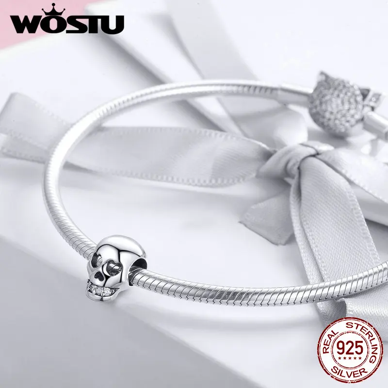 WOSTU 925 Sterling Silver Halloween Gift Skull Heart Pendant luminous Witch  Charms Evil Eye Candy Beads Fit Bracelet DIY Neckace - AliExpress