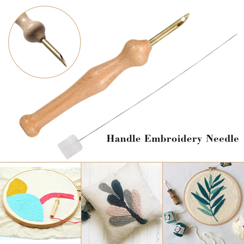 

Felting Craft DIY Sewing Wooden Handle Embroidery Pen Punch Needle Felting Threader Weaving Tool Set DIY Sewing Accessories