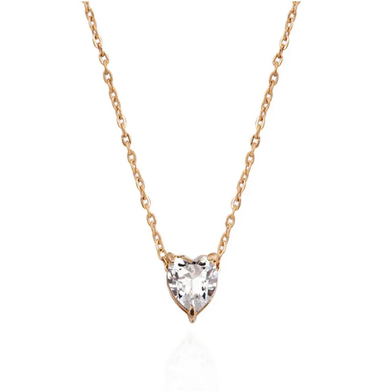 

New Korean Popular Women Necklace Personality Fashion Necklace Zircon Heart-shaped Necklaces Clavicular Chain Love Necklaces