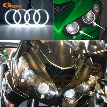 

For Kawasaki NINJA ZX14R ZZR1400 2012-2018 Excellent angel eyes Ultra bright illumination CCFL Angel Eyes kit halo rings