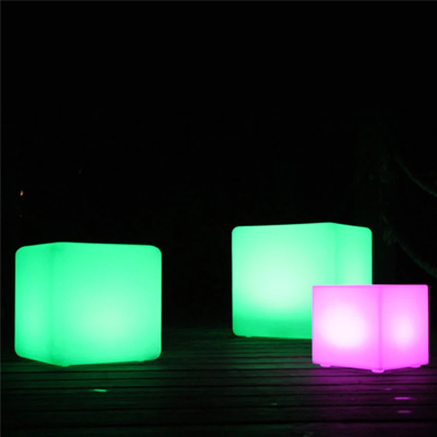 

LED Light Cube Lawn Lamp Colorful Remote Control Night Light Outdoor Waterproof Villa Decoration Desk Lamp Lighting Luminaria