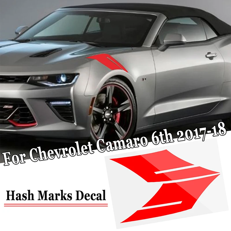 2 шт. виниловая Автомобильная наклейка с хешами для Chevrolet Camaro 6th Gen- Высокое качество украшения наклейки для автомобилей