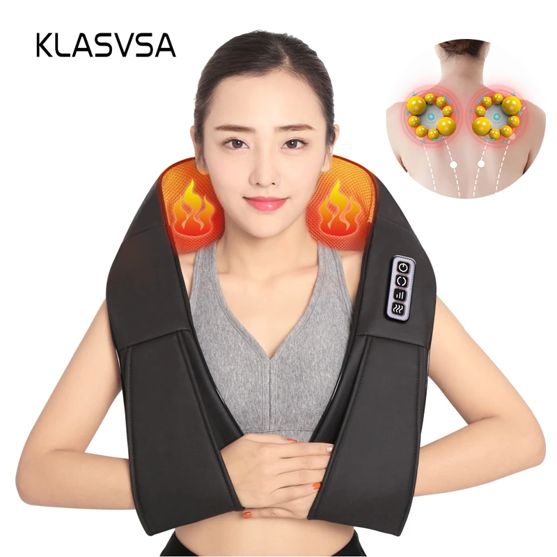 KLASVSA Electric Heating Neck Massager Shiatsu Kneading Cape Back Shoulder Pain Relief Home Acupuncture Therapy Relax Shawls KLASVSA Electric Heating Neck Massager Shiatsu Kneading Cape Back Shoulder Pain Relief Home Acupuncture Therapy Relax Shawls
