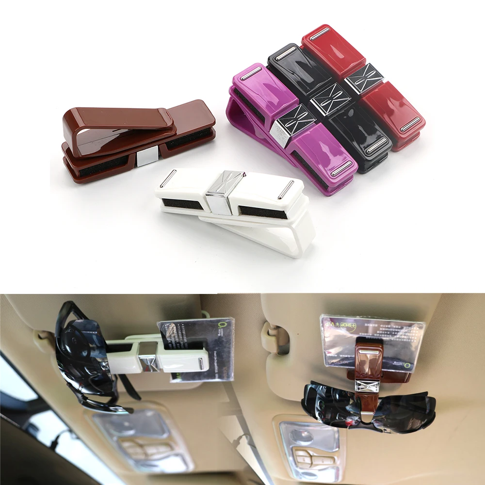 Car Glasses Case Holder Car Styling Card Ticket Clip Sun Visor Sunglasses Eyeglasses Clip Interior Accessories Rotatable