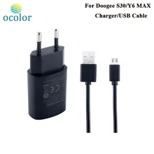 Ocolor Для Doogee S30 Y6 MAX Зарядное устройство адаптер зарядки голову USB кабель Разъем для Doogee S30 Y6 MAX Аксессуары для мобильных телефонов