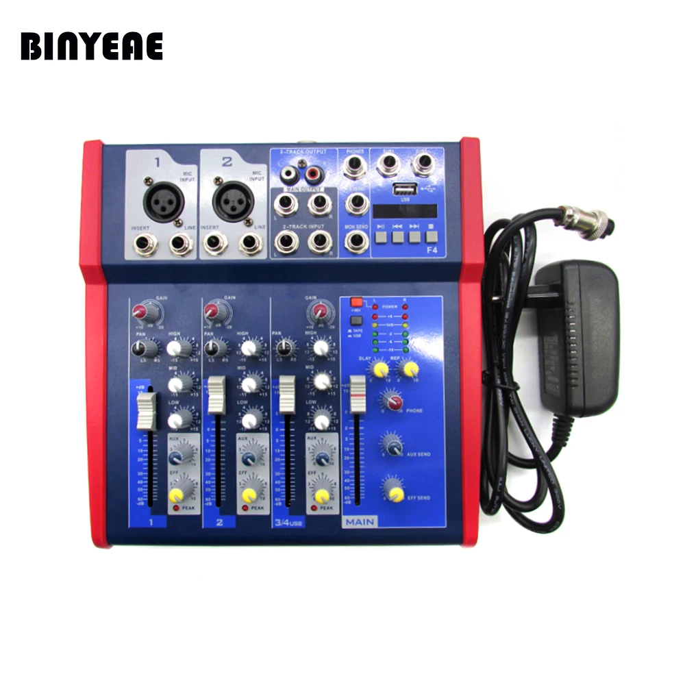 MLLSE NF4 USB Webcast DJ для прямой трансляции звуковая платформа 48 В фантомное питание 4