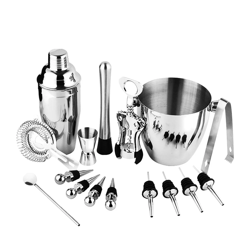 

16Pcs/Set Stainless Steel Cocktail Shaker Mixer Drink Bartender Bar Tools Kit
