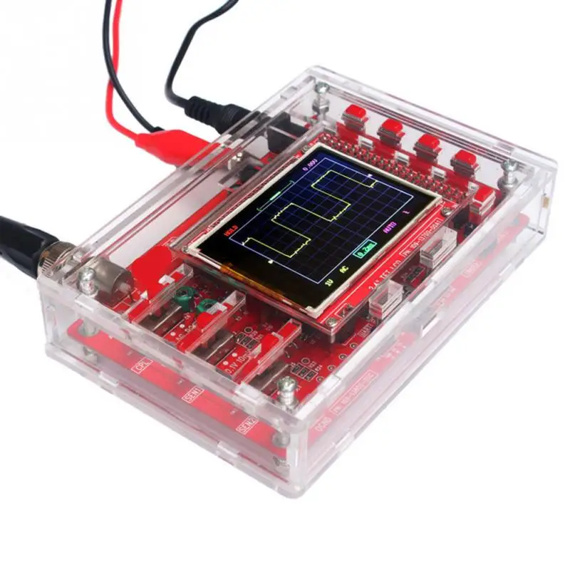 

Soldered DSO138 2.4" TFT Handheld Pocket-size Digital Oscilloscope Kit SMD Soldered + Acrylic DIY Case Cover Shell for DSO138