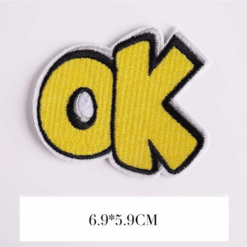 Хорошие ОПС! Нашивки с вышивкой надписей OK HEY аппликации в виде губ и леденцов 3D