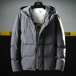 Зимняя Толстая Мужская Куртка парка пальто 2018 новая брендовая одежда с капюшоном парки Homme отложной воротник-20 градусов пальто