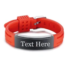Мужские Индивидуальные гравированные ID браслеты для женщин 5 цветов силиконовый спортивный ремешок браслет унисекс ювелирные изделия Регулируемая длина