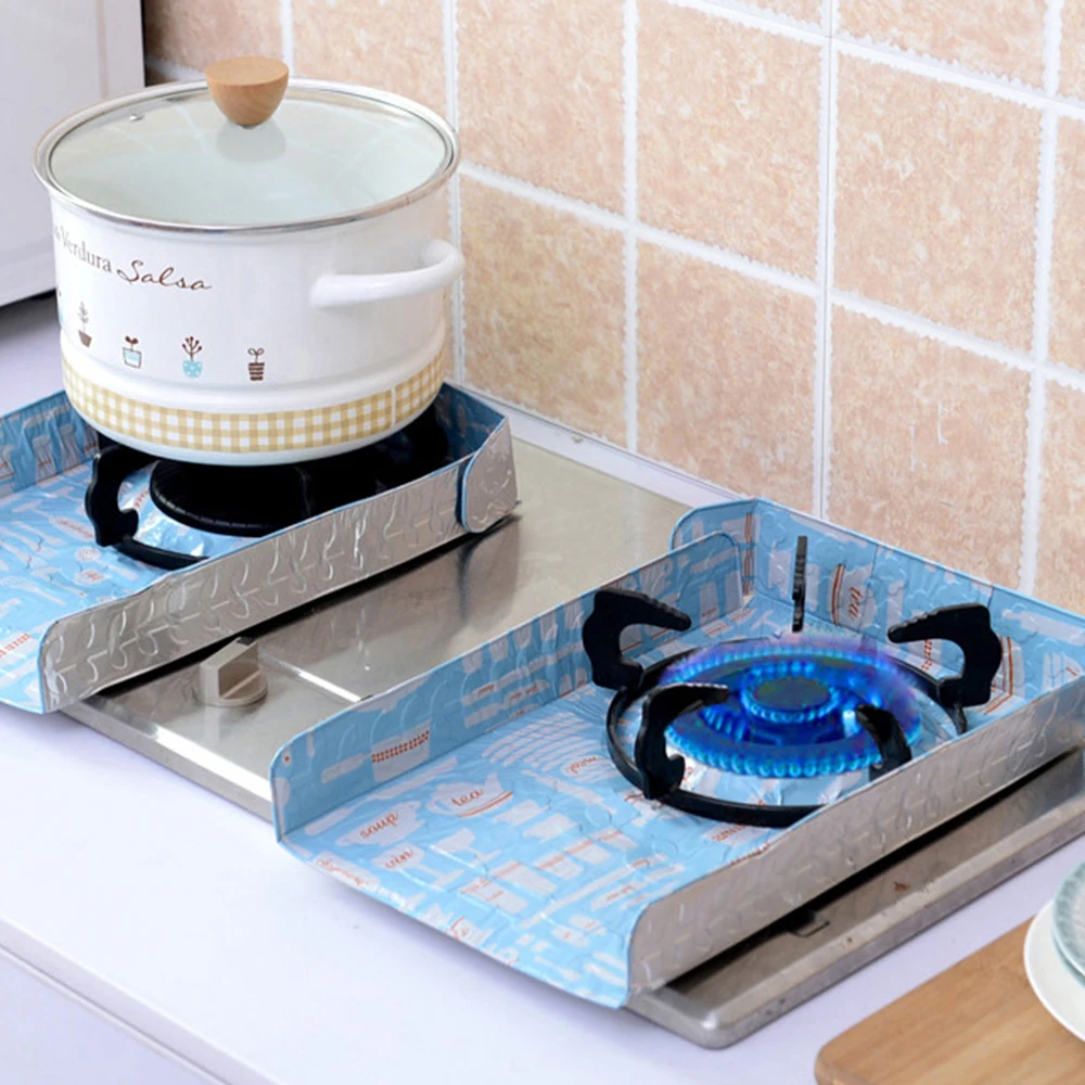 

Reusable Non Stick 2pcs Gas Stove Burner Cover Liner Mat Gas Stove Protector Pad Splotch Proof Aluminum Foil Home Decoration