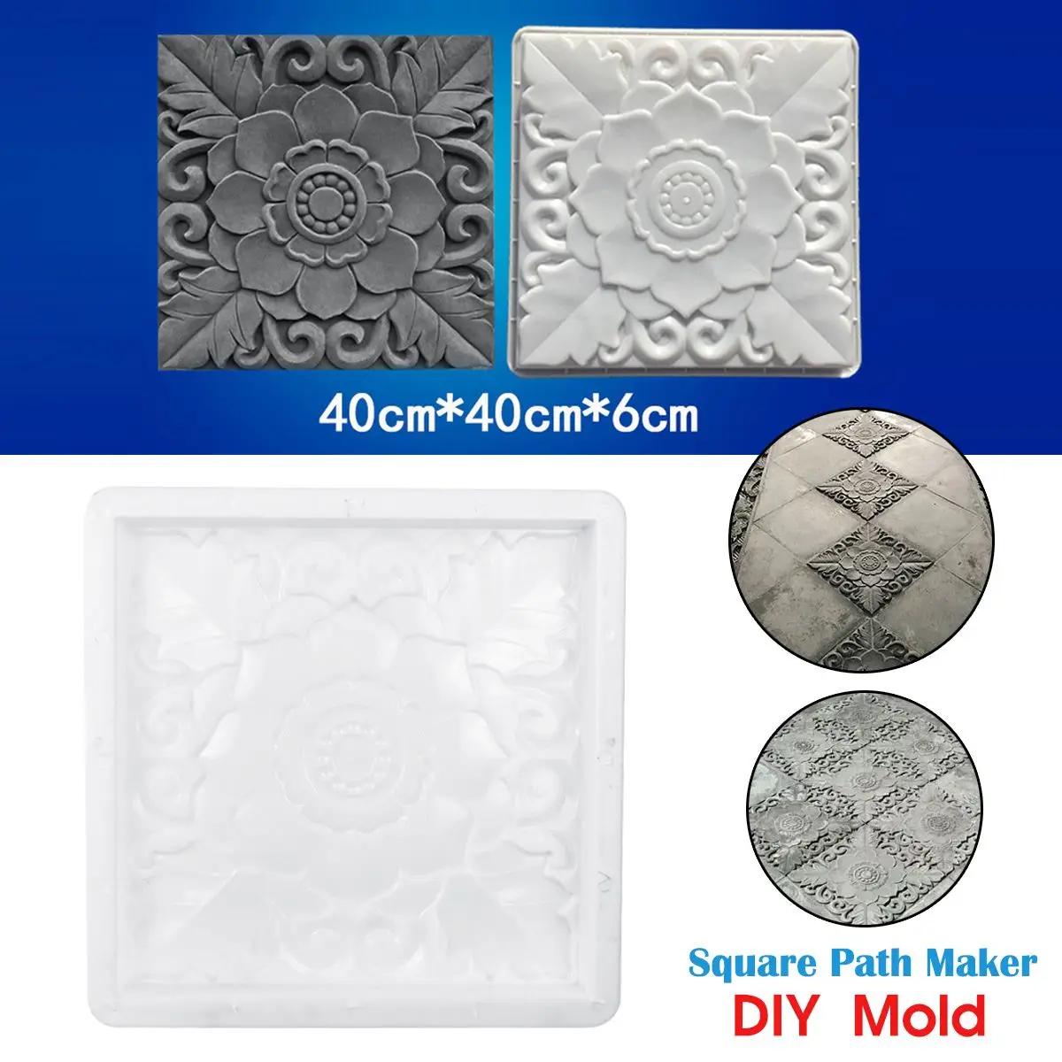 

40*40cm Path Maker Reusable Paving Mold DIY Concrete Cement Brick Stone Pavement Walk Mould Tool For Garden Decor