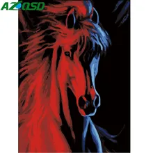 AZQSD Современная Красная лошадь бескаркасная DIY картина по номерам ручная роспись маслом на холсте уникальный подарок домашний декор животных