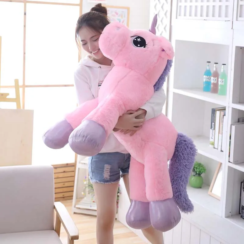 

80/110cm Giant Lovely Unicorn Plush Toy Soft Stuffed Unicorn Dolls Animal Horse Toys for Children Girls Home Decor