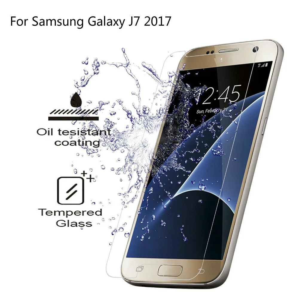Защитное стекло 2.5D для Samsung Galaxy J7 2017 версия ЕС закаленное Защита экрана SM