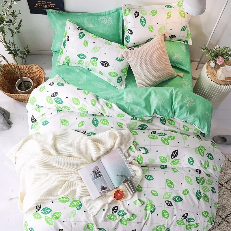 

Simple Style Home Textile Flower Printed 3/4pc Bedding Set Bed Cover Bed Sheet Duvet Cover Pillowcase Bed Linen Bedclothes Queen
