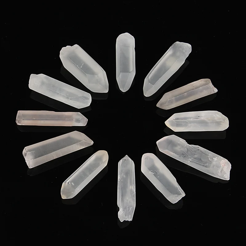 

KiWarm 100g/Set Clear Natural Quartz Crystal Stones Point Rock Wand Healing Stones For Flowerpots Fish Tank Terrarium DIY Decor