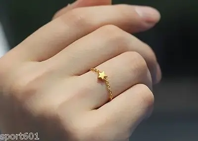 

Genuine Solid 999 24K Yellow Gold / Lucky Star Design Ring Size 2-5