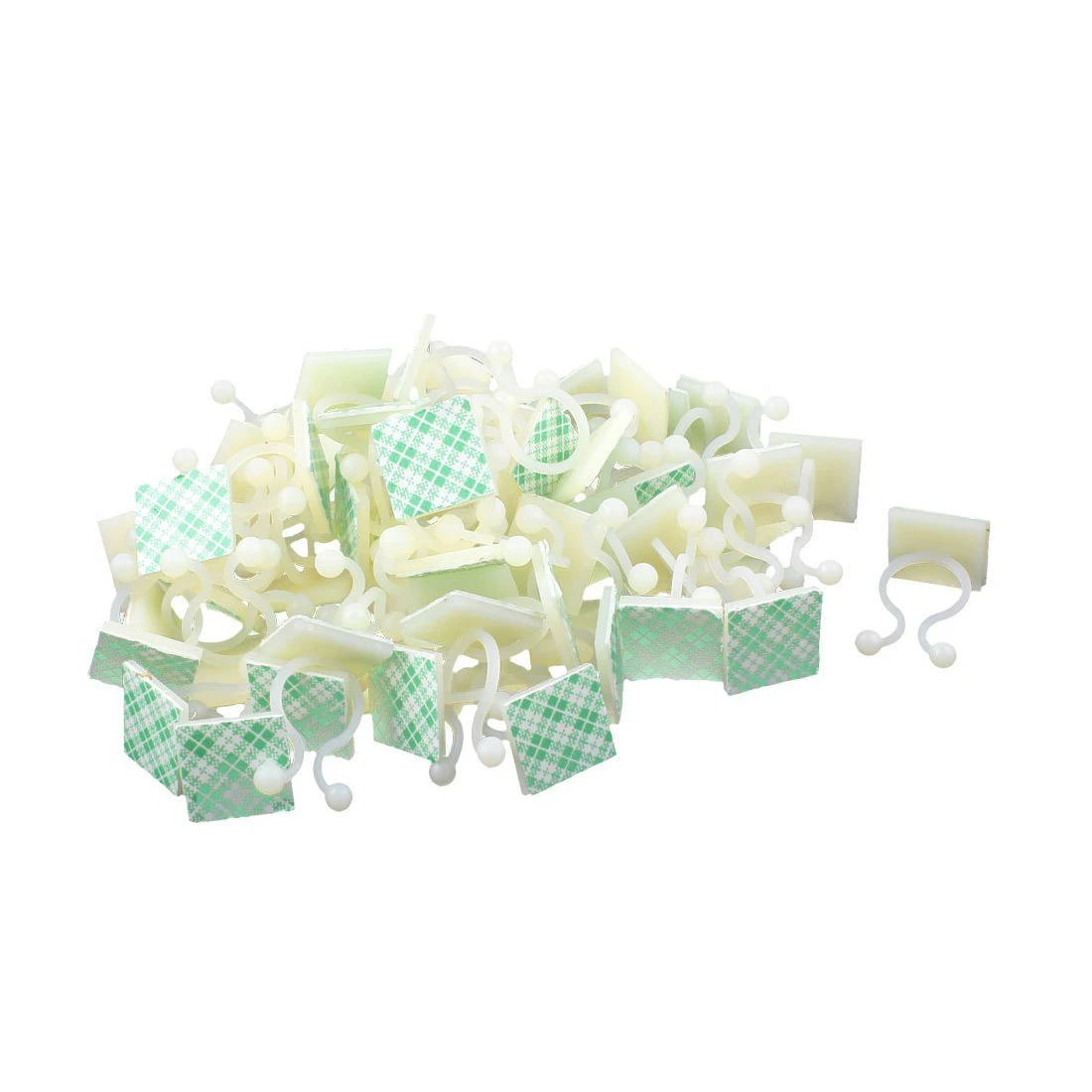 

66 Pcs White Nylon Self-Adhesive Twist Locks Holder Cable Tie Clips