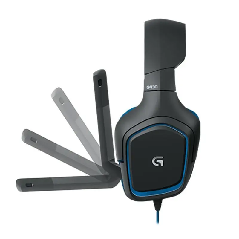 Игровые наушники logitech G430, вращающиеся амбушюры, 7,1 объемная гарнитура с микрофоном, регулируемое Шумоподавление для ПК