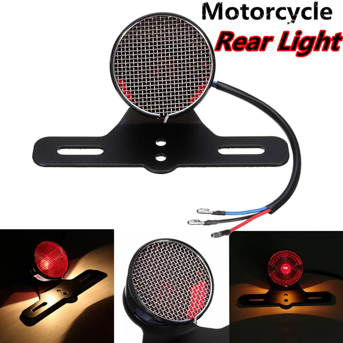 Универсальный светодиодный задний тормозной светильник для мотоцикла, задние стоп-сигналы, лампы для номерного знака для кафе, Racer Bobber