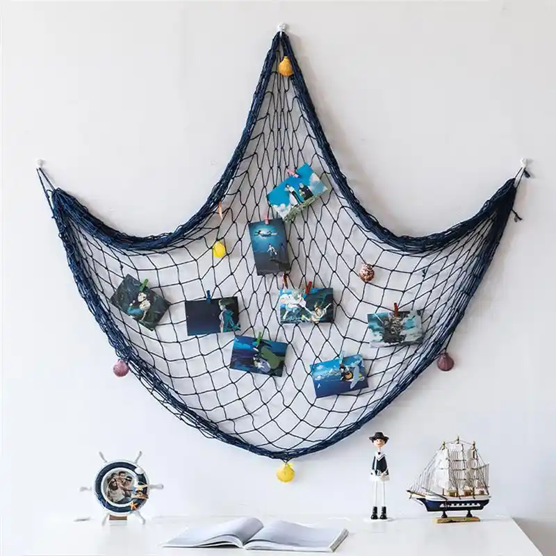 MDLUU 10 Pcs Mediterranean Nautical Fish Net Accessories Hanging Decorations for Christmas Tree Beach Wedding Sea Themed Party Ornaments Home Wall