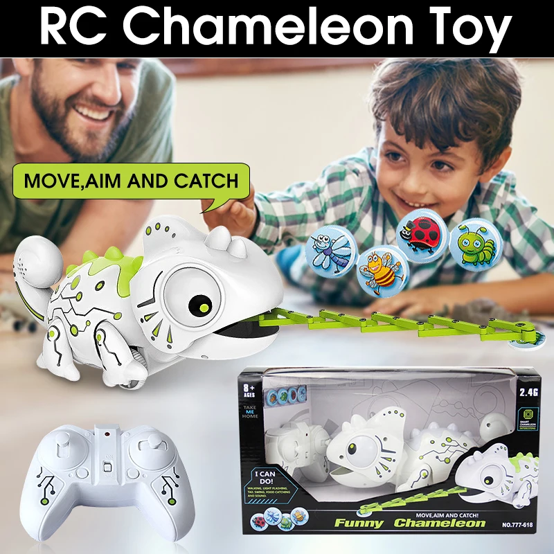 

Wireless Remote Control Robot Chameleon Interactive Pet 2.4G Robot Chameleon Toy Kids Toy Electronic Pet Birthday Gift