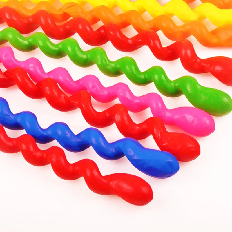 

10 Pcs Multicolor Kids Twist Spiral Wedding Latex Balloons Large Strip Toy Gift Birthday Party Decor