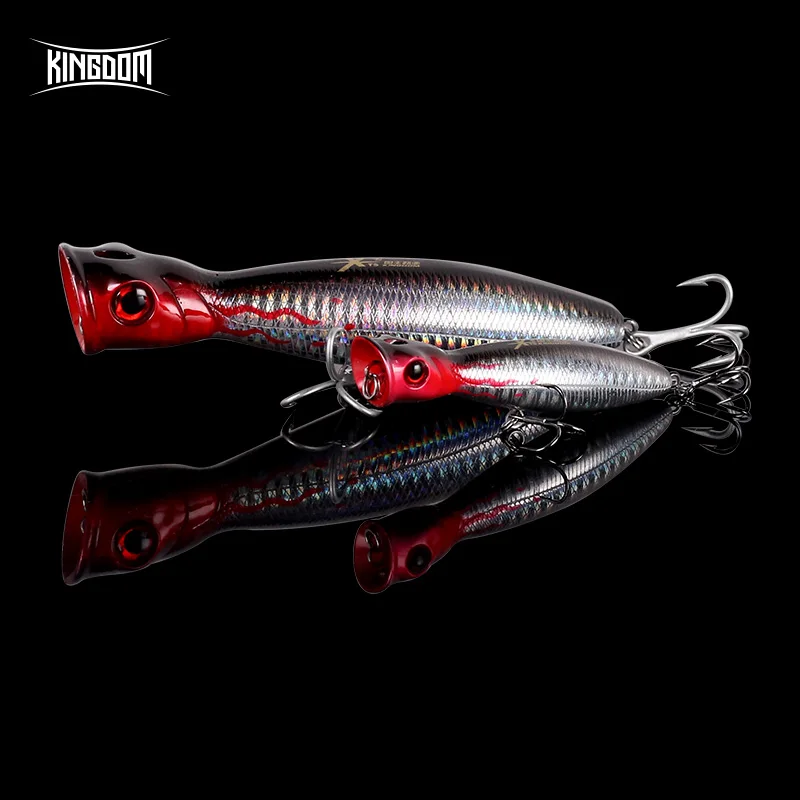 

Kingdom Hot High Quality Popper Fishing Lures 80mm 100mm 130mm Floating Top water Hard Baits Strong Hooks High Quality Wobblers