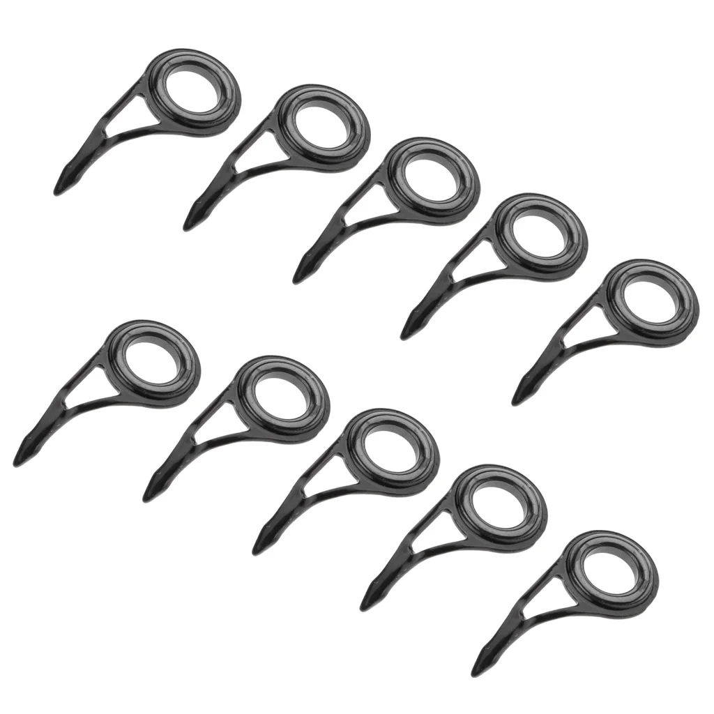 

10pcs Ceramic Fishing Rod Guide Tip Line Repair Kit Rings Steel Frame 30# Rod Eyes Guides Line Rings
